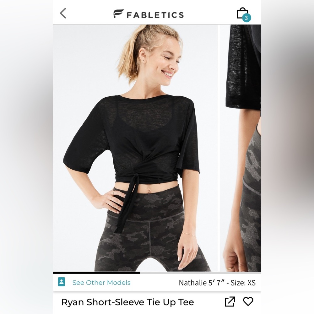 Fabletics Ryan Short-Sleeve Tie Up Tee